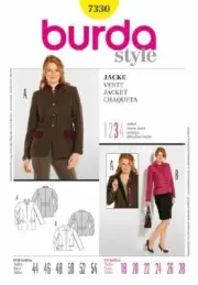 Burda Ladies Sewing Pattern 7330 - Misses Jacket Sizes: 18-28