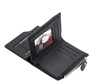 [Generic] Men Change Purse - 12x10x2cm Small Vertical Money Clip Zipper Wallet | Coin Purse Change Pouch for Men Short Style | Card Case Organizer Multi Card Snap Button with Zipper Mens for Birthdays