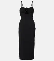 [Blumarine] Blumarine Floral-appliqué strapless midi dress AU 8 black