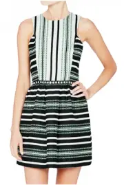Sass & Bide Streams of Silver Fitted Bodice Dress - Size 36/6 - NWT