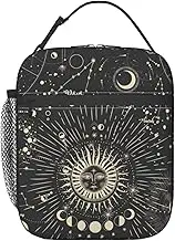 KUOAICY Sun and Moon Mystic Goth Witchy Lunch Box Reusable Insulated Totes Lunch Bag Thermal Cooler For Boy Girls School Men Women Beach Picnic Travel