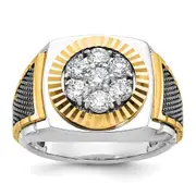 14k Two-tone Gold w/Black Rhodium Men's Diamond Ring Mounting