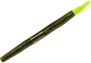Yum Dinger Worm Bait w/Hook Slot 6 In Green Pumpkin Chartreuse Tail 6/Pk YDG659