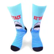 Men's Shark ATTACK Novelty Socks Ocean Fun Crew Socks