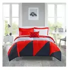 8 Piece Triangle Geometric Queen Size Comforter Set Bedding Sheets Bed In Bag
