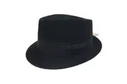 The Bradley Porkpie 100% Genuine Wool Felt Hat Fedora Trilby Formal Jazz Brim