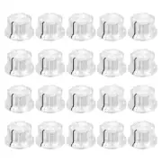 20Pcs Potentiometer Knob Fit 1/4" Shaft Pots Set Screw Brass Insert Transparent