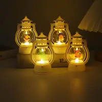 在飛比找ETMall東森購物網優惠-圣誕節禮物小油燈裝飾擺件燭臺復古手提燈床頭氛圍LED蠟燭小夜