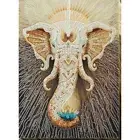 The White bead embroidery kit *** FREE SHIPPING white elephant with blue lotus