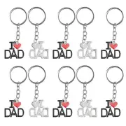 10x Keychain Alloy Material Heart Pendant Family Birthday Present Key Ring DAD