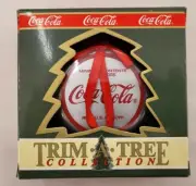 Vintage 1990 Trim-a-Tree Collection Coca-Cola Coke Ornament Santa & Boy NOS