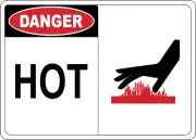 OSHA DANGER: HOT! HOT| Laminated Vinyl Decal Sticker Label