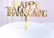 Holidays Thanksgiving Cake Cupcake Topper Devore Fall Party Golden