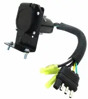 4-Way Flat To 7-Way Round RV Blade Wiring Adapter Plug Car Truck trailer hitch