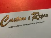 Custom Made Metallic Guitar Headstock Waterslide Decals 2 Per Order