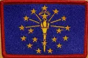 INDIANA STATE Flag PATCH With Hook & Loop Fastener RED Border #03