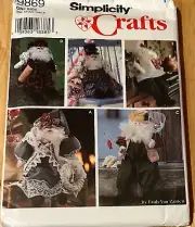New Uncut Simplicity Crafts # 9869 Sewing Pattern 21" Santa And Clothes One Size
