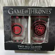 Game of Thrones Set of Two 16oz Glasses with Platinum Rims (read description)