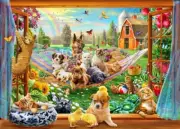 QPuzzles 1000 Piece Jigsaw Puzzle - Cats & Dogs Siesta