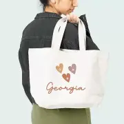 Personalised Canvas tote bag Custom Names Text or Photo Mother's Day