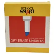 School Smart Dry Erase Markers, Chisel Tip, Low Odor, Blue, Pack of 12