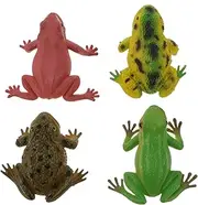 Abaodam Realistic Plastic Simulation Frogs 4pcs Vivid Artificial Animals Home and Garden Decorations Frog Shape Smooth Touch