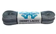 Black and White Stripe - 108 inch (274 cm) Derby Laces Waxed Roller Derby Ska...
