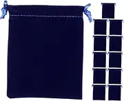 Healeved 12pcs Velvet Jewelry Bags - Soft Royal Blue Drawstring Pouches Small Velvet Jewelry Storage Bags For Travel Present Packaging And Daily Use