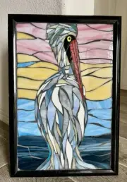 Pelican Stained Glass Mosaic Nautical Ocean Tropical Wall Panel
