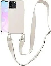 VooDirop Compatible with iPhone 14 Pro Max Case with Lanyard Crossbody iPhone Case with Strap Adjustable Shockproof Drop Protection Silicone Phone Cover for iPhone 14 Pro Max 6.7’’ Stone