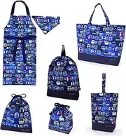 COLORFUL CANDY STYLE NT606100 Kindergarten Entrance School Entrance 6-Piece Set, Lesson Bag, Quilting (Gusseted), Shoe Case, Drawstring Bag, Gymnastics Clothing Bag, Lunch Bag, Cup Bag, Small