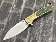 TwoSun Folding Knife M390 Blade Titanium CFHandle Camping Knife TS510-M390-Color