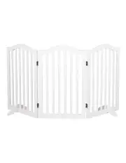 [PaWz] Wooden Fence Pet Stair Barrier Security Door 3 Panels in White