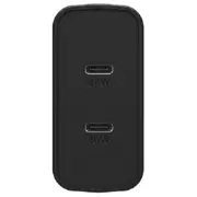 OtterBox 50W USB-C GaN Dual Port Wall Charger Adapter Plug for Apple/Android BLK
