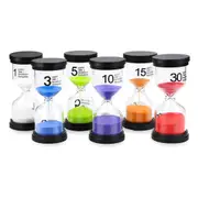 Hourglass Sand Glass Timer Clock Decoration - 6pcs