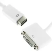 20cm Mini DVI Male to DVI Female Cable Lead White Laptop TV Monitor