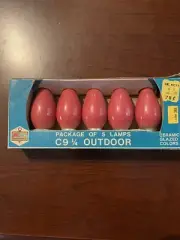 Vintage K-Mart C9 1/4 Outdoor Red Color Christmas 5 Bulbs