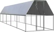 Outdoor Chicken Cage 2x10x2 m Galvanised Steel Coop Hen House Run Enclosure