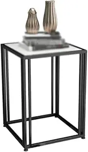 Exquisite Bedside Cabinets Bedroom Bedside Table, Home Large Area Marble Coffee Table Living Room Office Hotel Square Side Table,35/45CM Basket Table (Color : A, Size : 35 * 35 * 56CM)