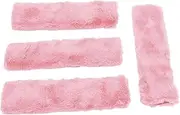 4Pack Seatbelt Covers for Kids,Seat Belt Cushion Cover,Infant Baby Car Seat Neck Shoulder Strap Pads,Soft Newborn Carseat Stroller Straps Covers Accessories(Pink)
