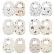 Baby Cotton Bib 2pcs Infant Girls Boys Waterproof Appease Accessory Supplies