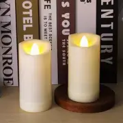 LED Battery Operated Candles 2X4 Plastic Flickering Flameless Candles with Timer