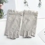 [LEIXIUSM] Thin Elastic Gloves Female Driver Driving Cycling Short Gloves Spring Autumn Summer