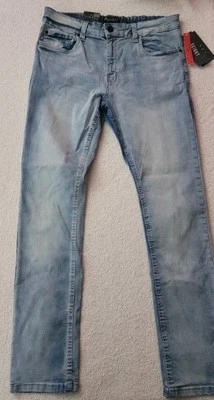 Marc Ecko Cut & Sew Mens Size 34x32 Skinny Fit Stretch Flex Blue Jeans MK8D4328