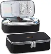 Homecube Capacious Pencil Case Marker Holder Pouch Desk Organizer Big Pencil Bag with Zipper Large Storage Box for College Middle School Office Supplies Stationery - Black