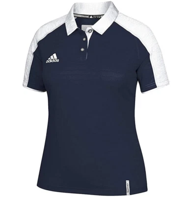 Adidas Women's, Climalite Modern Varsity Polo Collegiate, Navy/White, S