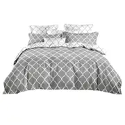 Geometric Ultra Soft Quilt Doona Duvet Cover Set Single Double Queen Super King