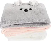 Vaguelly 3pcs Soft Hair Drying Towel Wraps for Women Quick Dry Absorbent Turban Shower Hats Grey Comfortable and Practical Hair Care