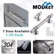 Brushed Nickel Modern Round Cabinet Handles Bar Pulls Knobs Kitchen Hardware