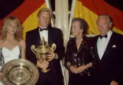 Steffi Graf and Boris Becker both of Germany photographed with th - Old Photo 1